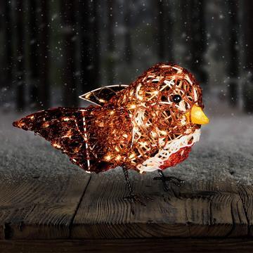 Premier Decorations 30cm Soft Acrylic Robin - Warm White - Towsure
