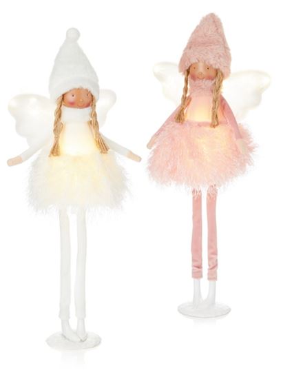 Premier 52cm Light Up Standing Angel - White or Pink