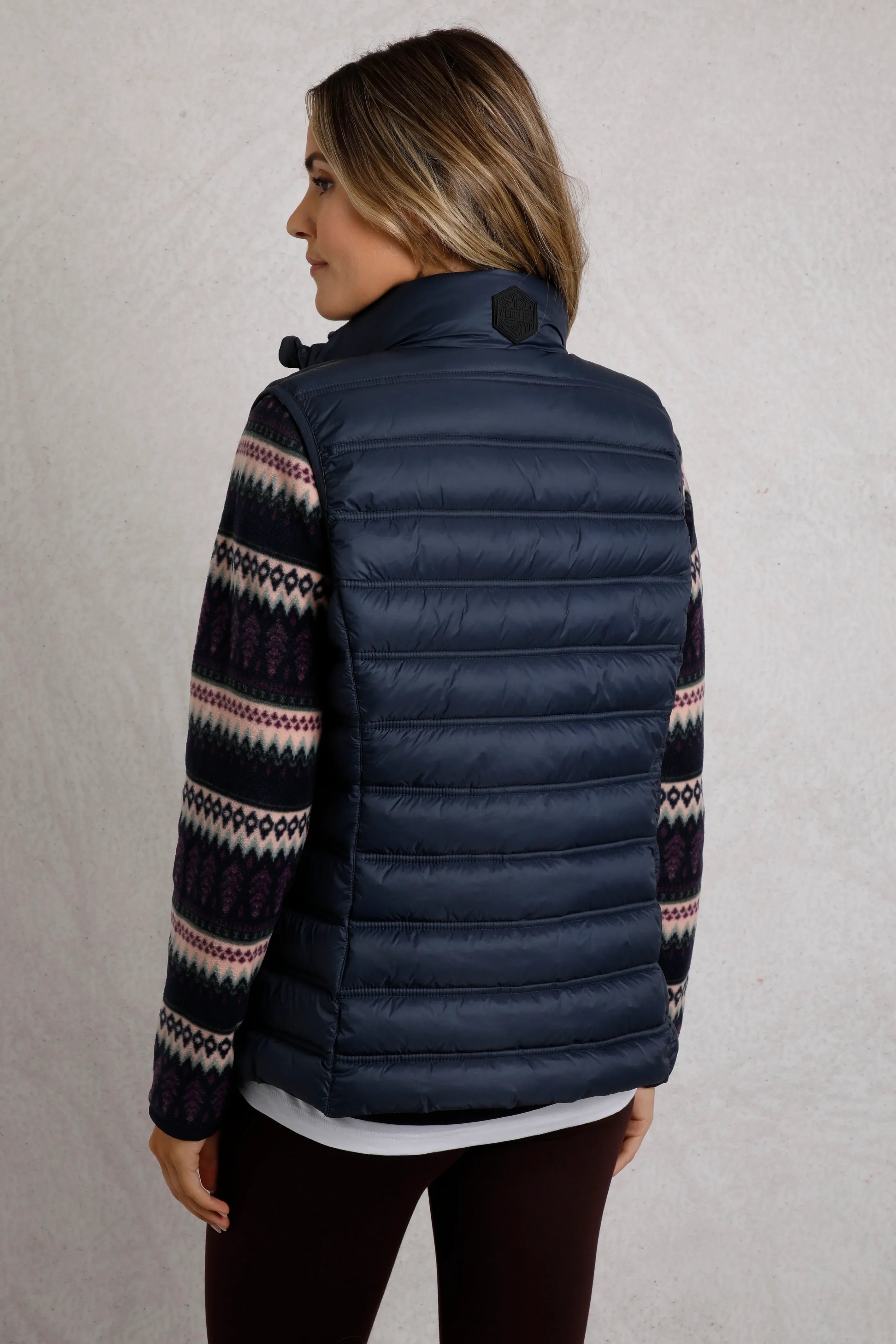 Weird Fish Atissa Lightweight Padded Gilet - Navy