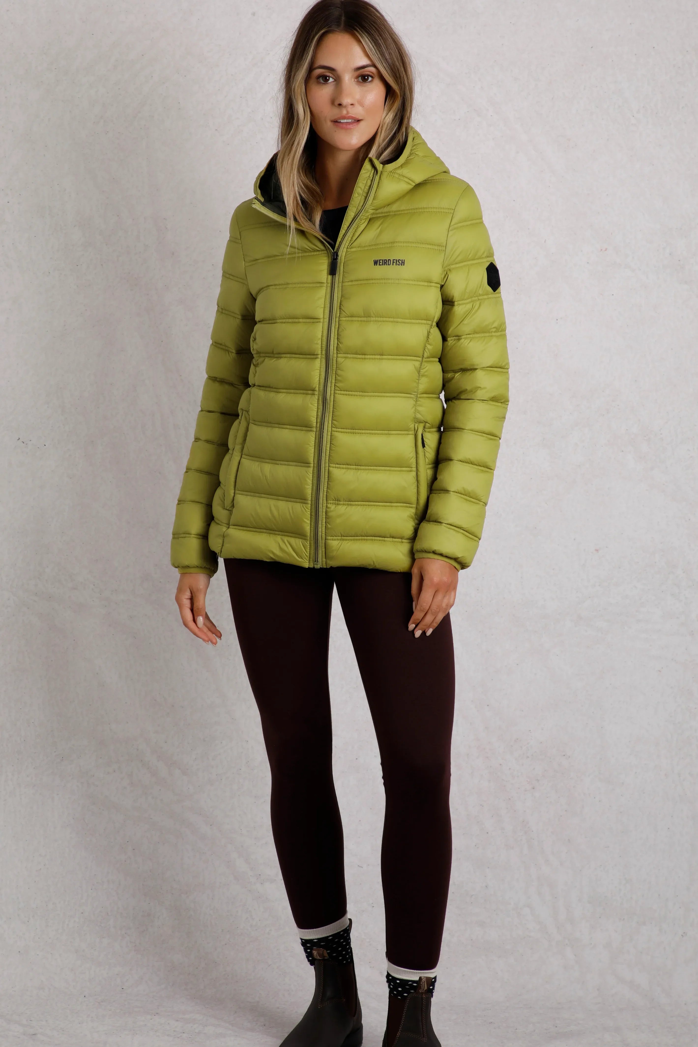 Weird Fish Eshka Lightweight Padded Jacket - Tarragon