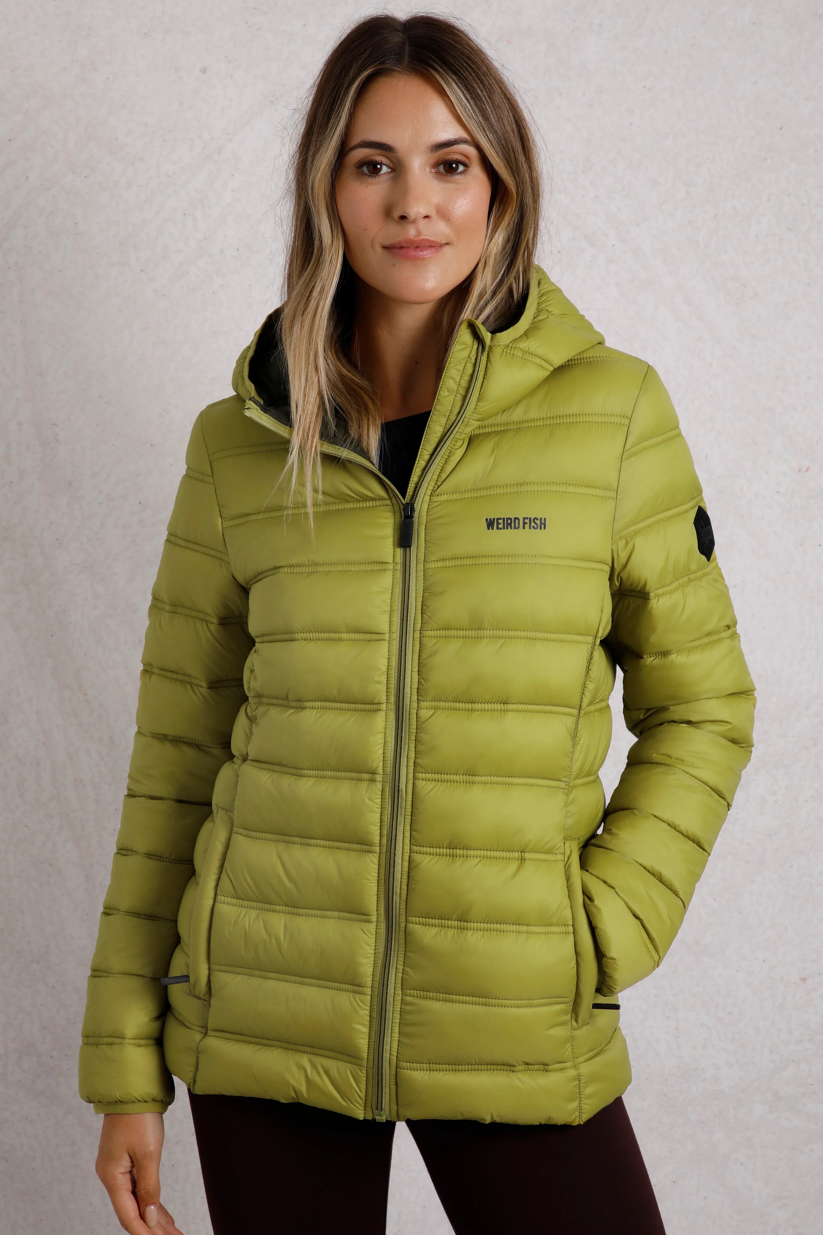 Weird Fish Eshka Lightweight Padded Jacket - Tarragon