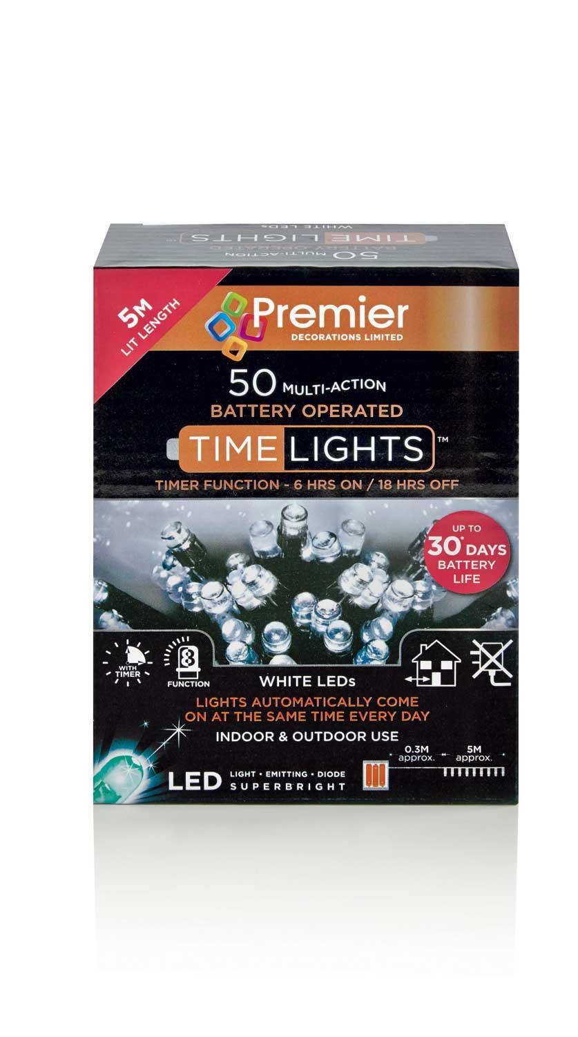 50 Battery Operated Lights With Timer Function - 5mtr