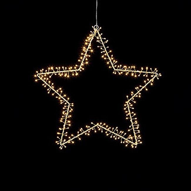 60cm Ultrabrights LED Hanging Christmas Star with Timer - Warm White