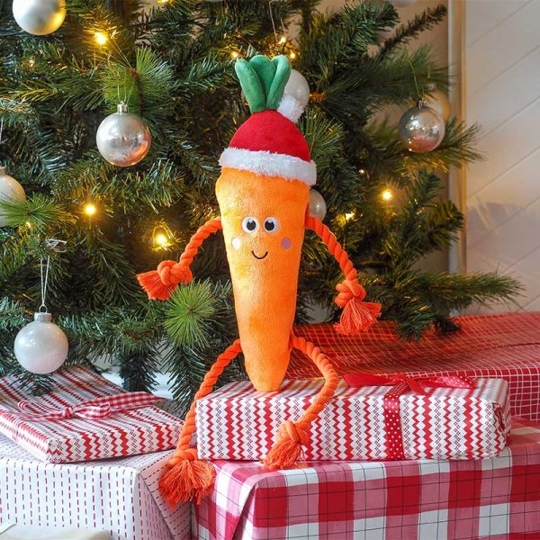 Three Kings Santa Carrot Rope-Legs Dog Toy