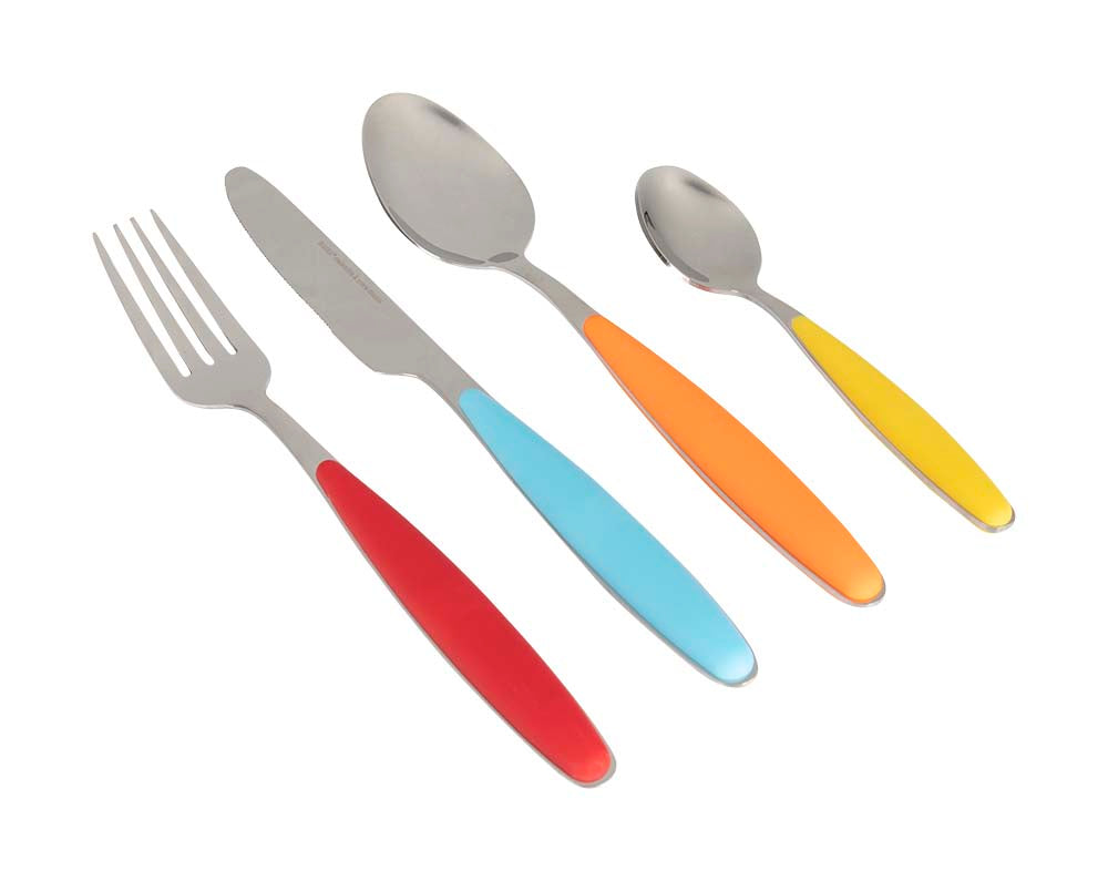 Gimex Premium Stainless Steel Soft Touch Cutlery Set - Rainbow 16 Piece Set