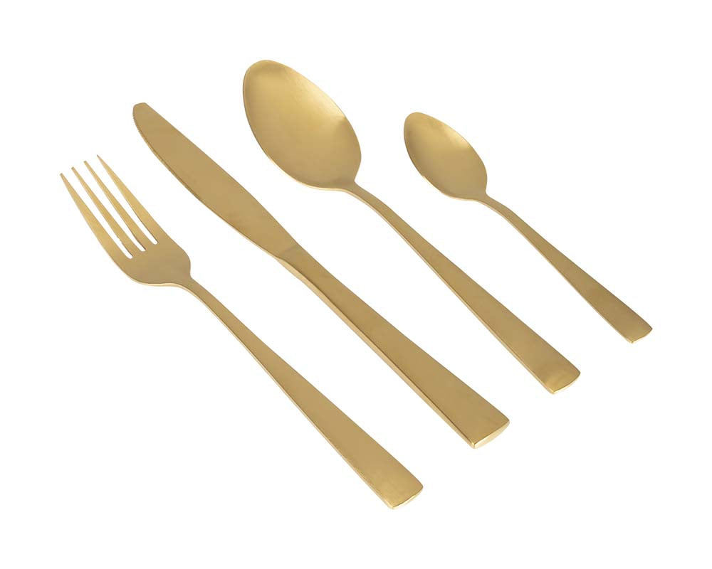 Gimex Premium Stainless Steel Cutlery Set - Gold Colour 16 Piece Set