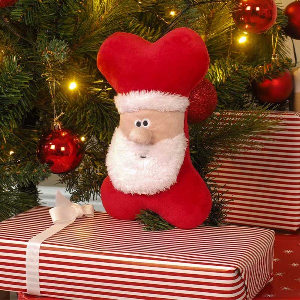 Dog Squeaky Plush Toy - SantaBone