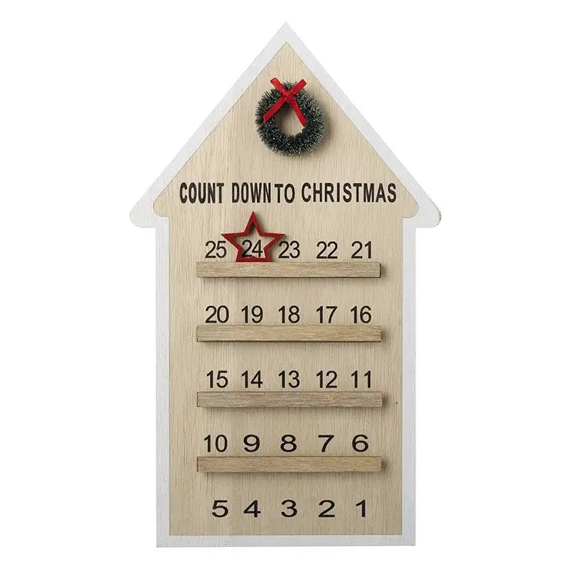 Countdown To Christmas Wooden House Ornament