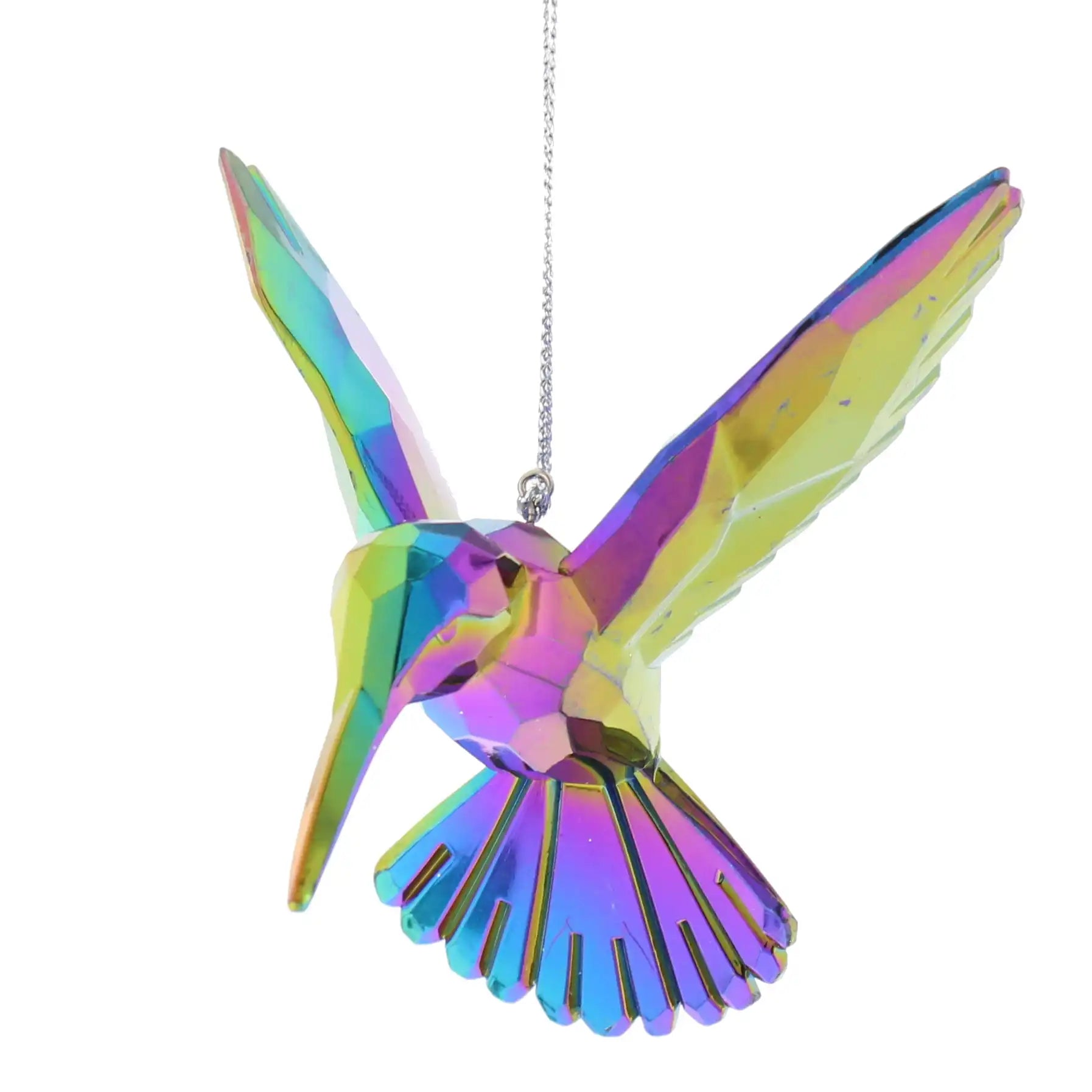 Festive 9cm Dark Iridescent Hummingbird Christmas Tree Decoration