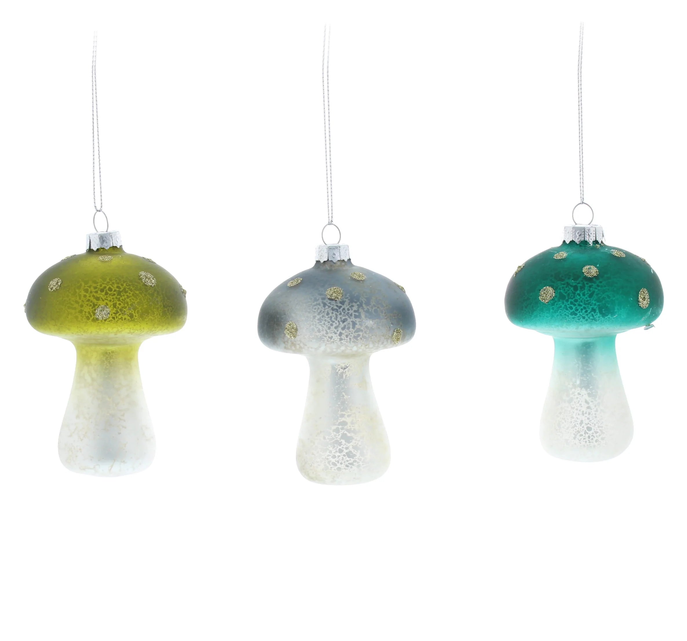 Festive 10cm Glass Mushroom Christmas Tree Decoration