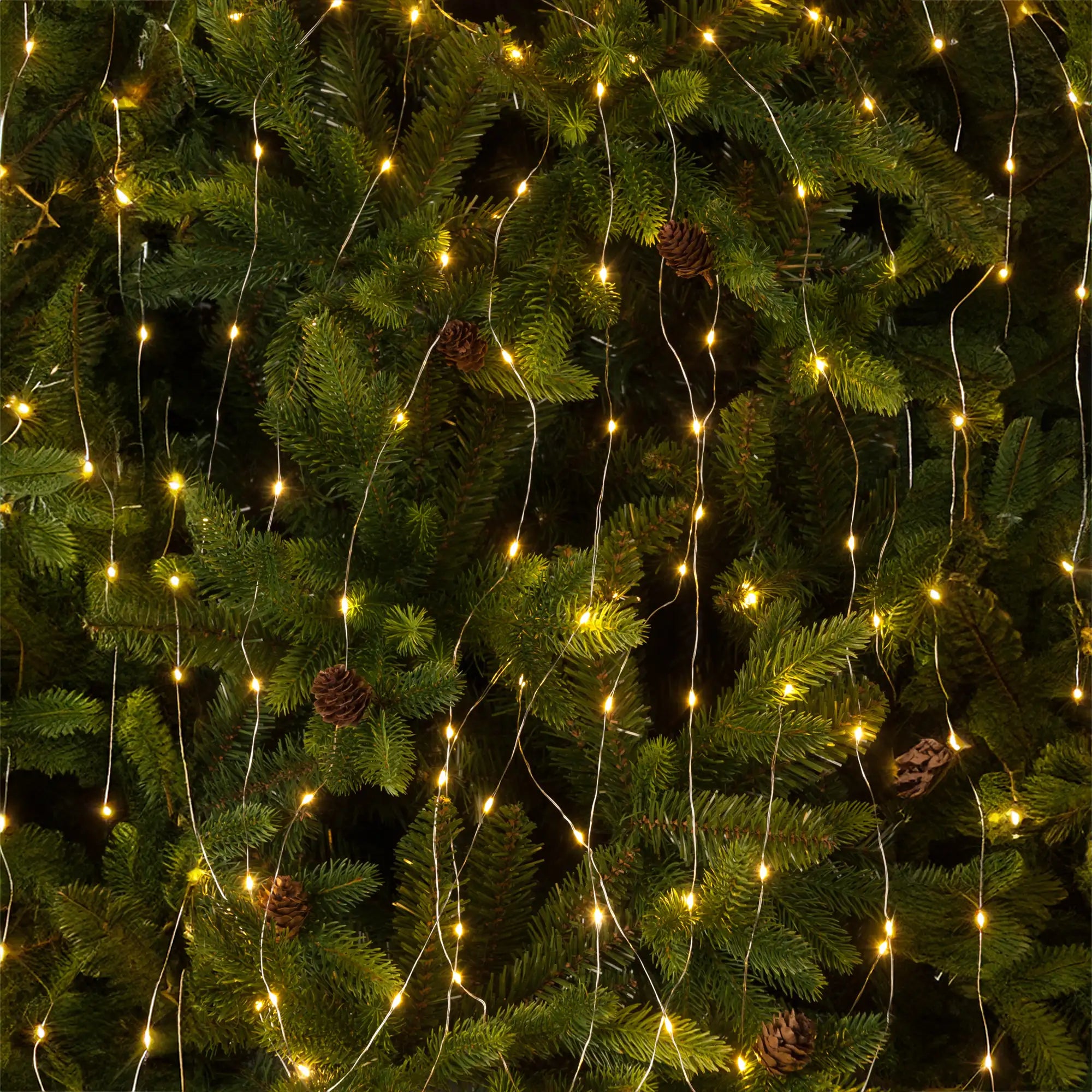 Festive 300 Warm White Christmas Twinkling Dewdrop Branch Lights - 2.5 Metres