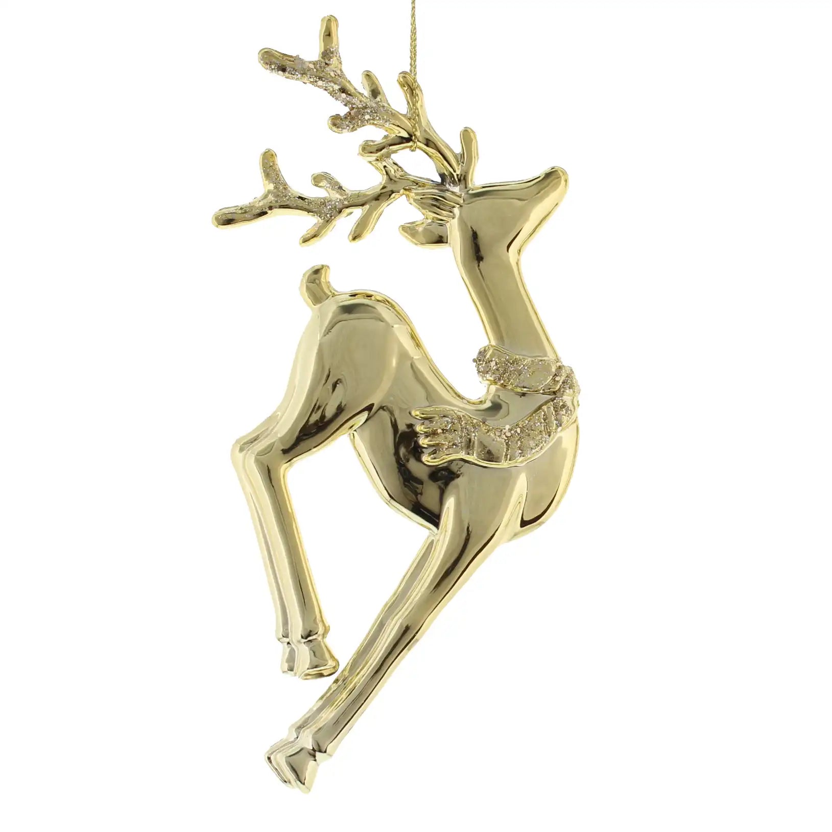 Festive 14cm Classic Gold Reindeer Tree Decoration