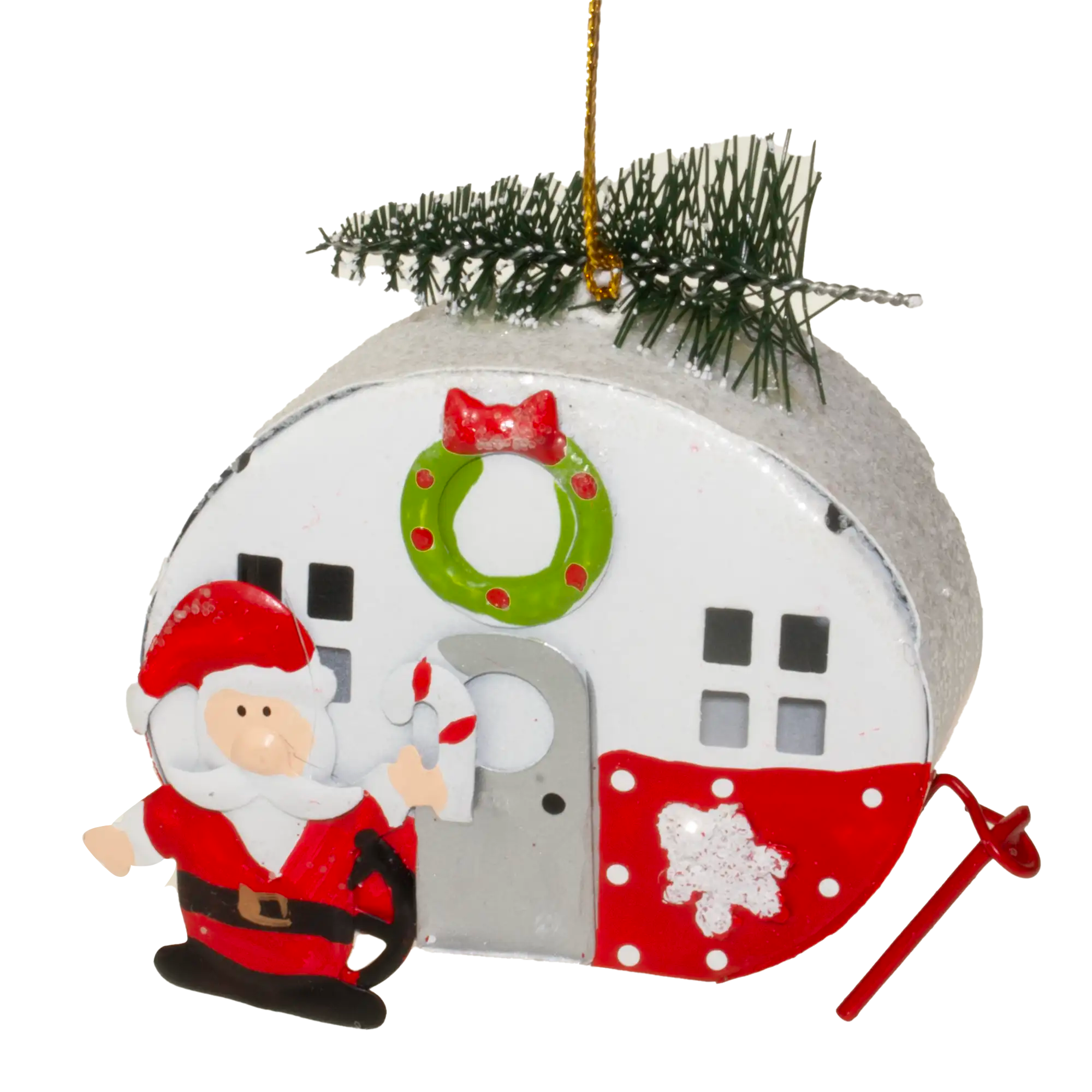 Metal Caravan Hanging Christmas Decoration