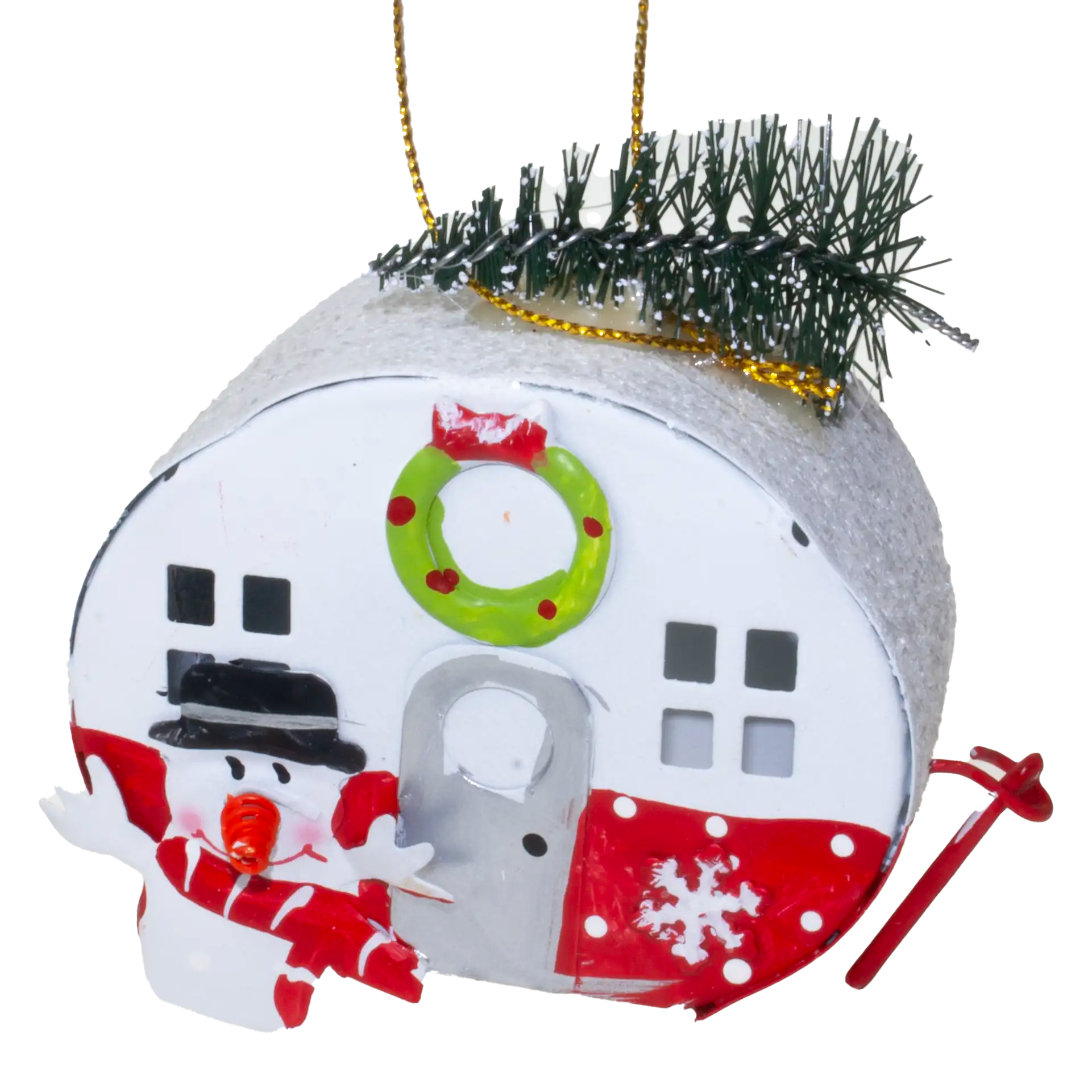 Metal Caravan Hanging Christmas Decoration