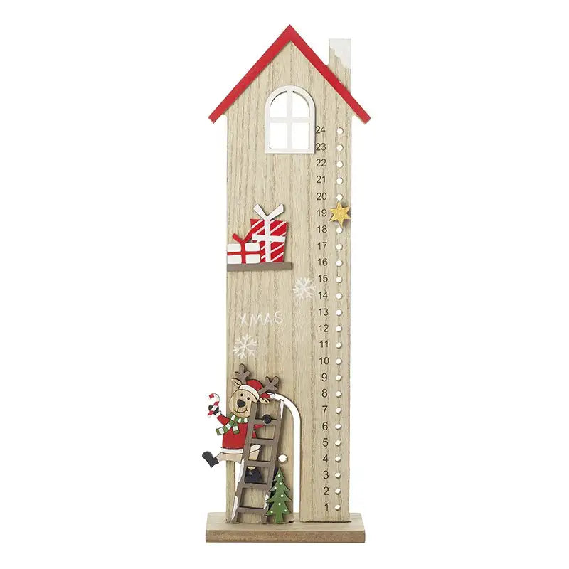 Tall Advent House Wooden Christmas Countdown