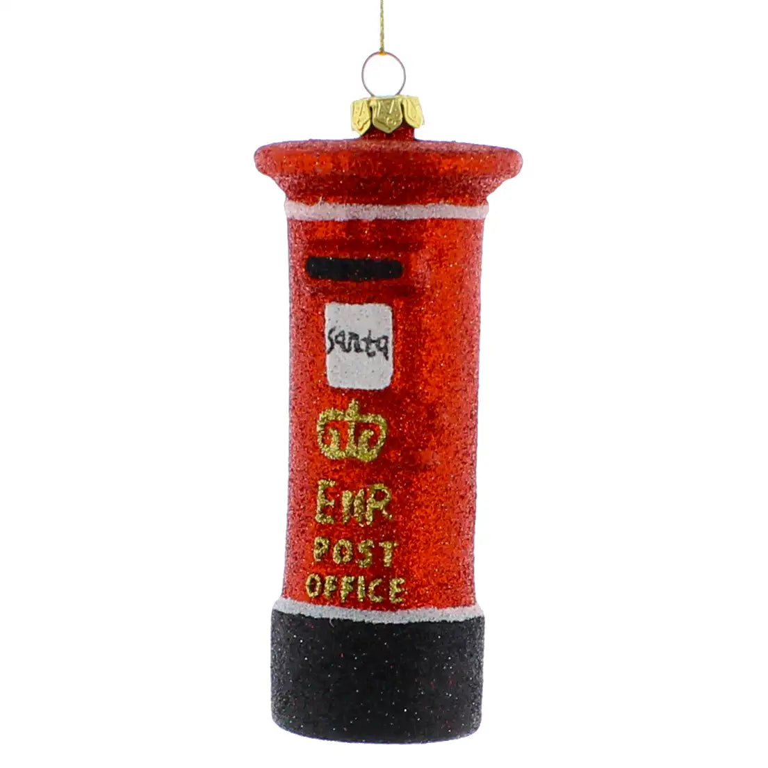 Festive 10cm Red Glitter British Postbox Christmas Decoration