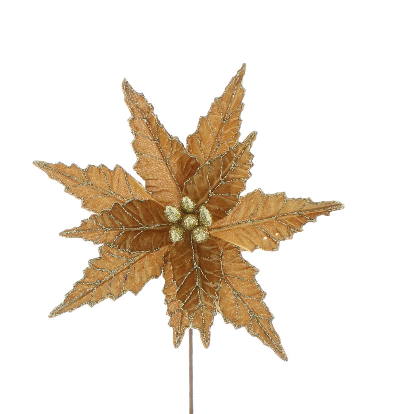 Festive 50cm Gold Velvet Poinsettia