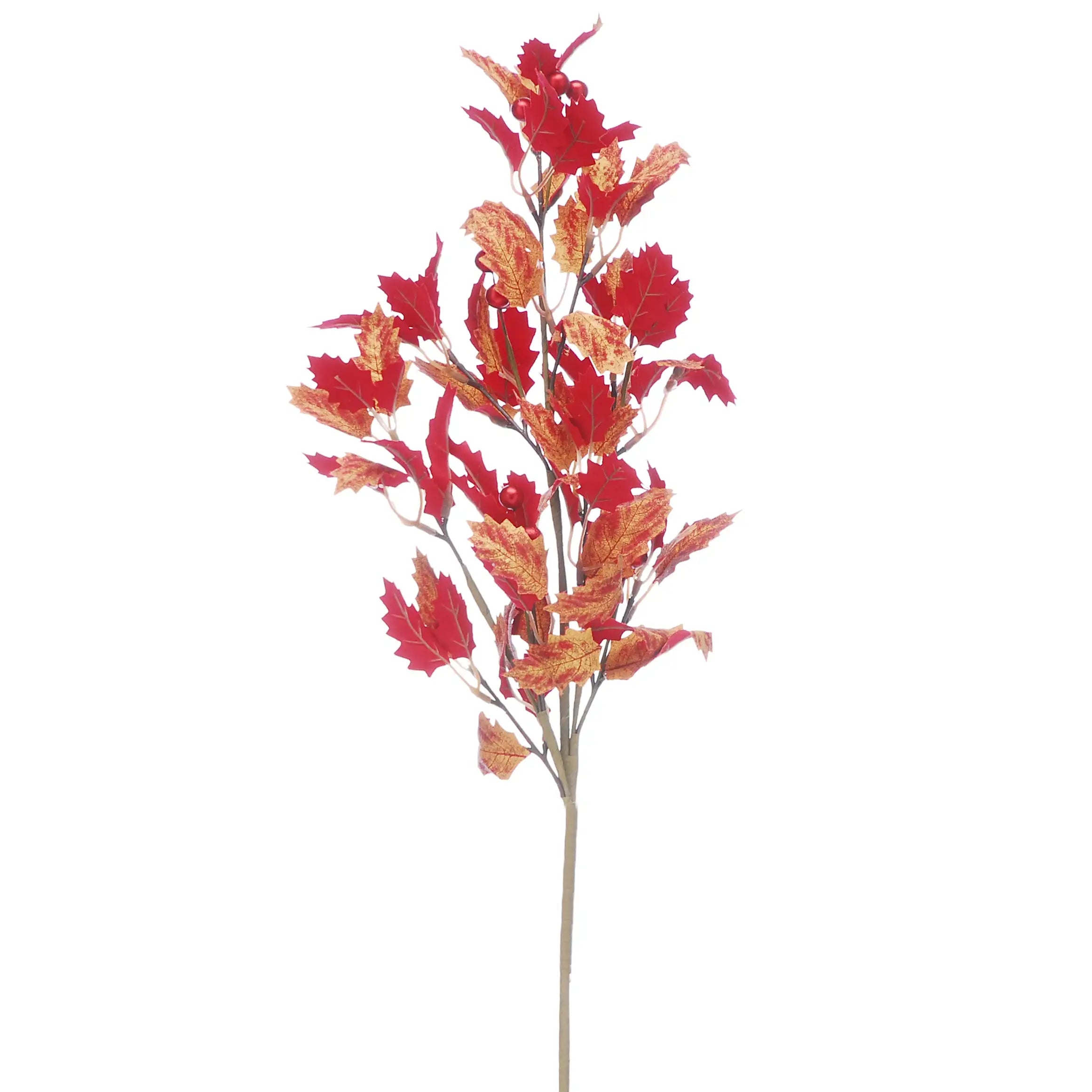 Festive 78cm Red & Orange Leaf Spray