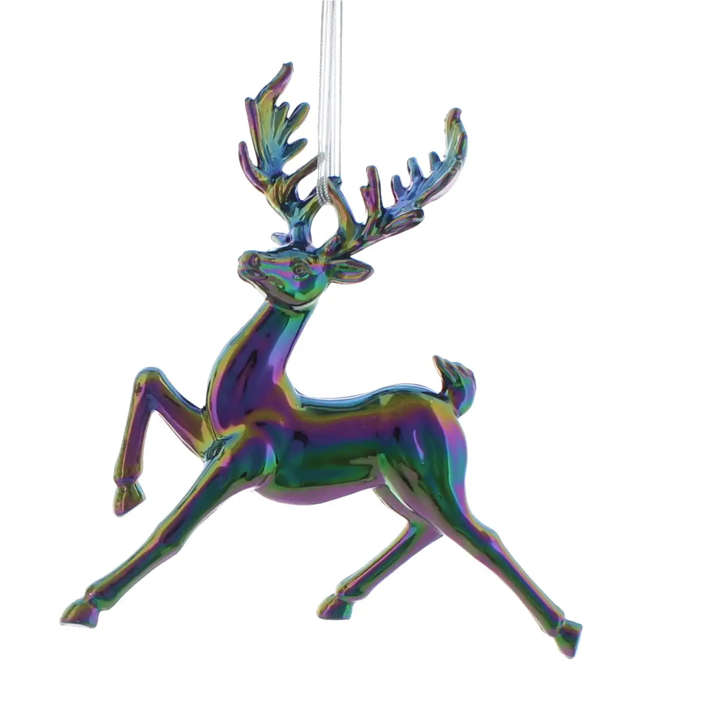 Festive 15cm Petrol Effect Reindeer Christmas Decoration