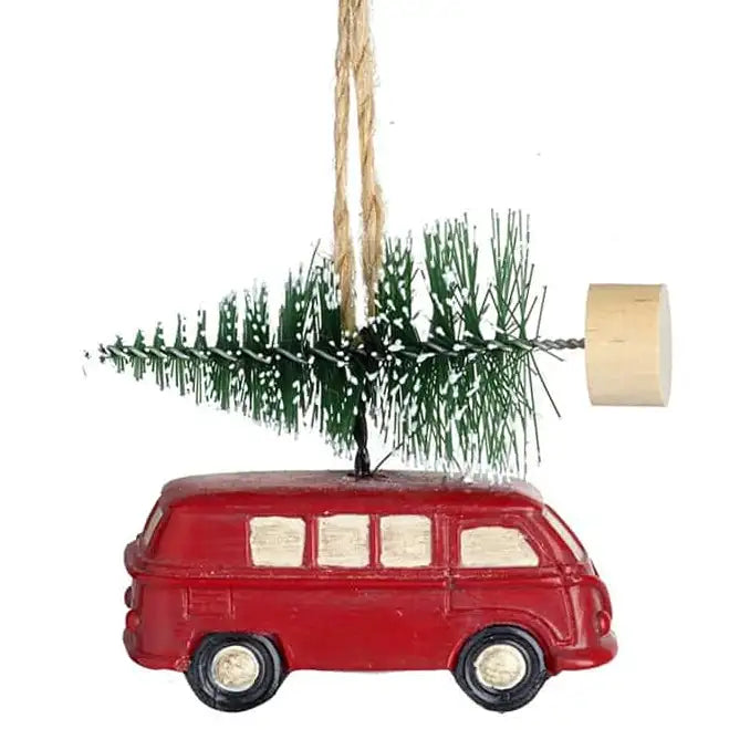 Resin Campervan with Tree Hanging Christmas Ornament