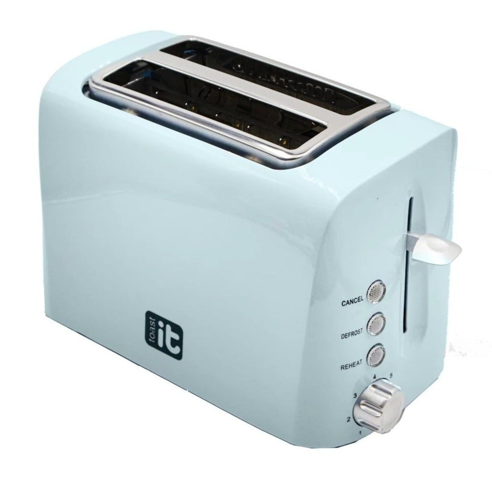 Via Mondo Electric Toaster 230v 950W Low Wattage - Duck Egg Blue