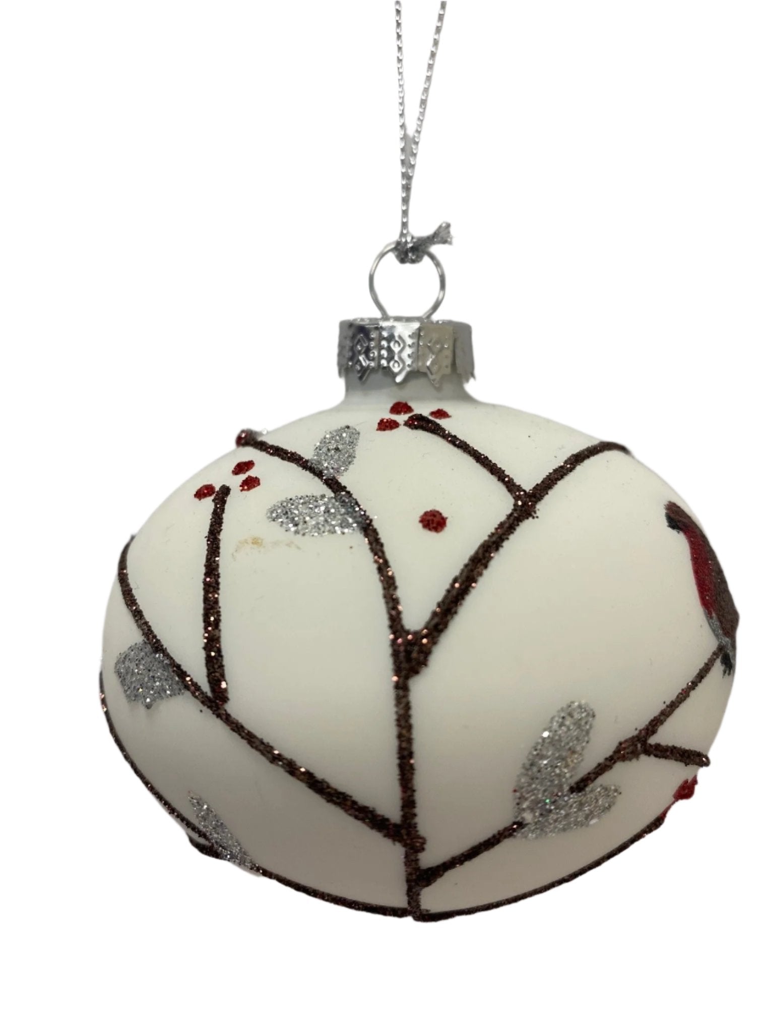 Premier 80-100mm White Bird Scene Christmas Tree Decoration - Assorted Designs