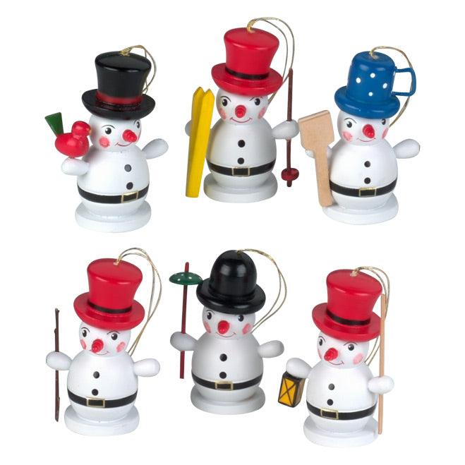 Christmas Tree Hanging Snowmen - Set of 6