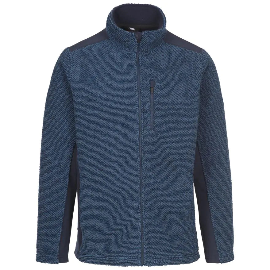 Trespass Mens Knitted Striped Fleece Jacket Faratino - Blue