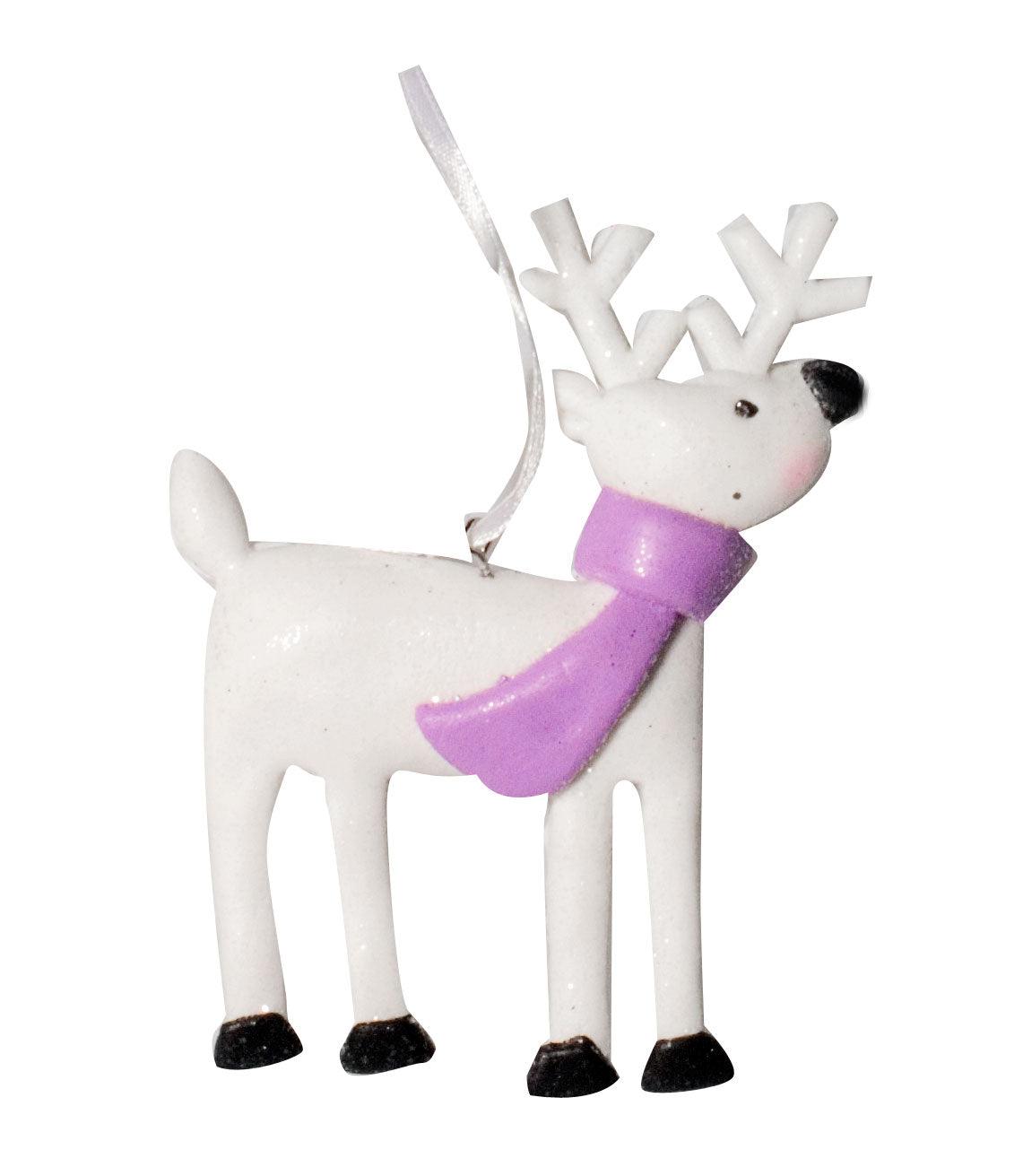 Festive White Claydough Christmas Reindeer