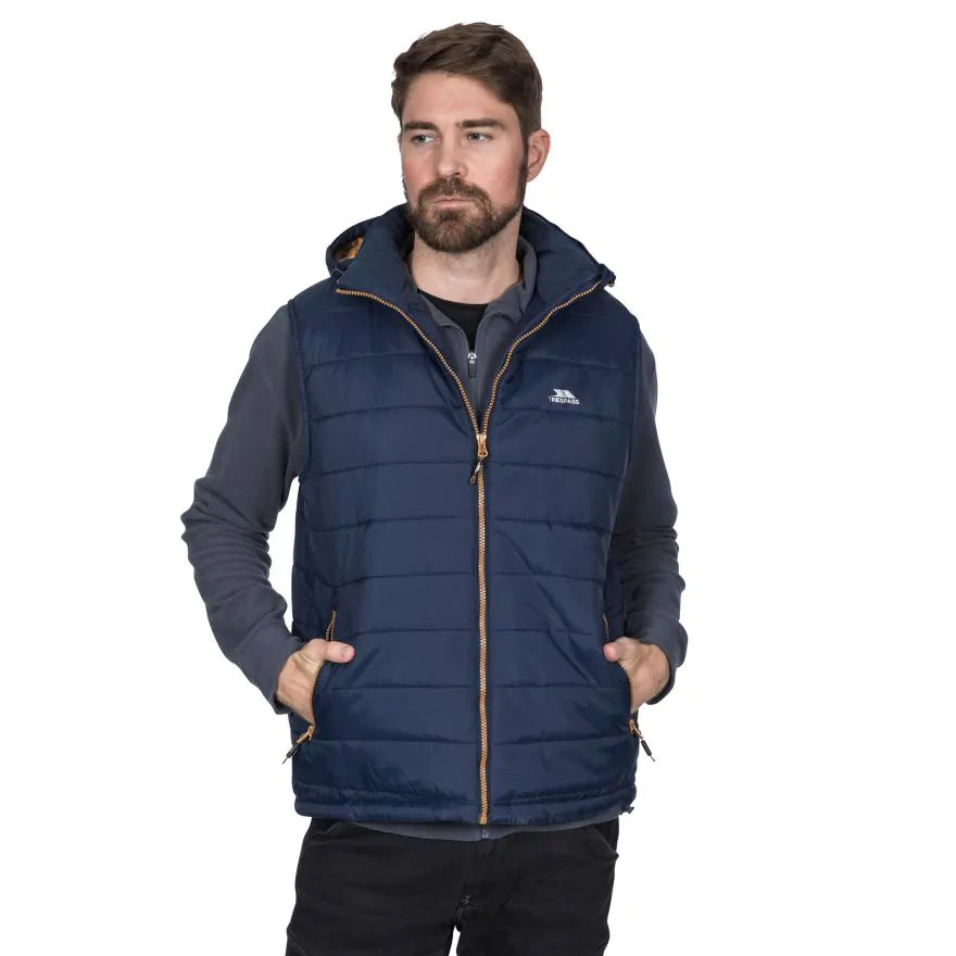 Trespass Mens Hooded Gilet Franklyn - Navy