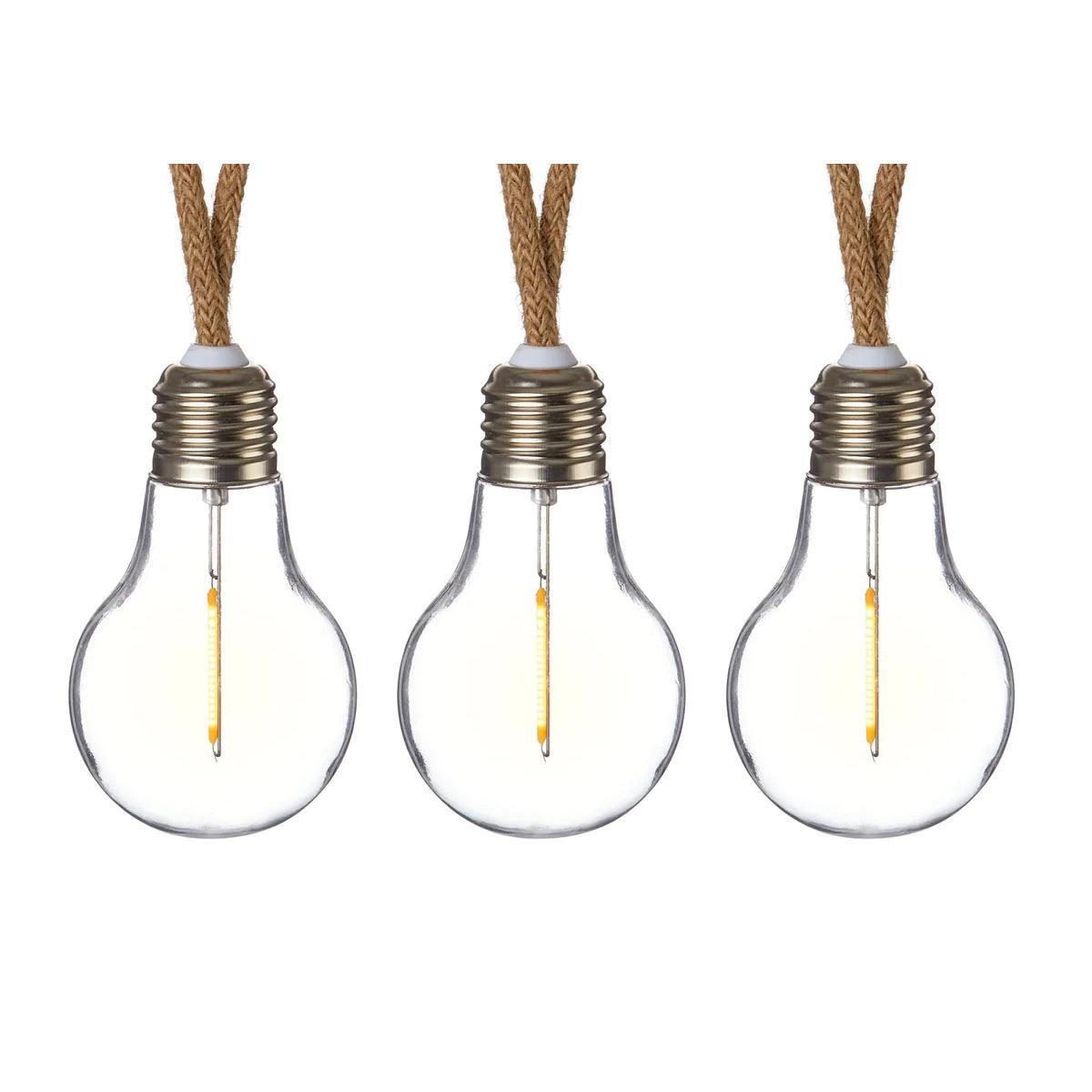 Jute Rope Light A60 Bulb - 10 Warm White LEDs