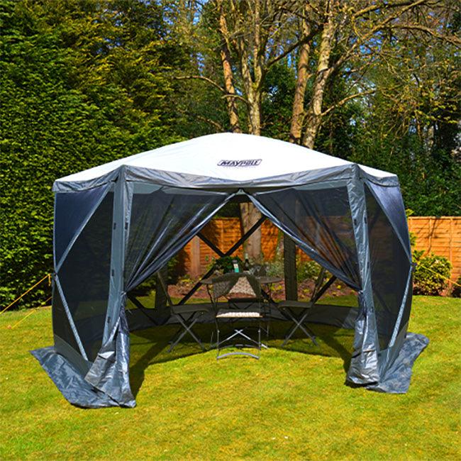 Maypole Pop Up Screen House Gazebo - 6 Sided - Towsure