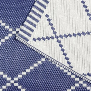 Piazza Outdoor Rug Blue/Cream - 150cm x 250cm - Towsure