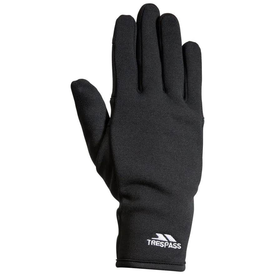 Trespass Adults Unisex Gloves with Touch Screen Fingertips Poliner - Black