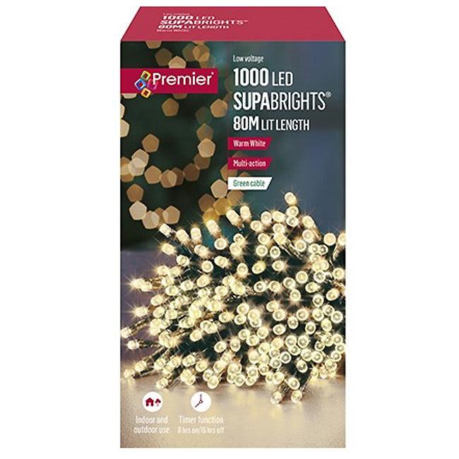 Premier 1000 Multi-Action LED Christmas Lights - Warm White