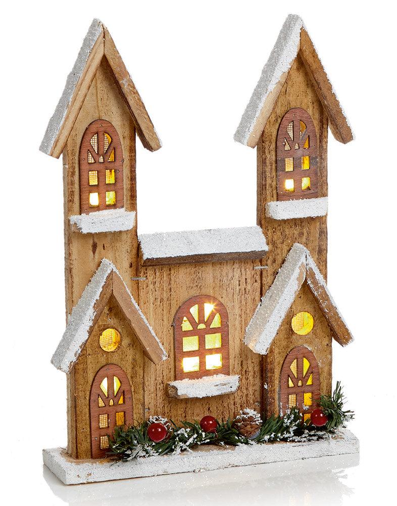 Premier Decoration 30 cm Lit Wooden House Scene