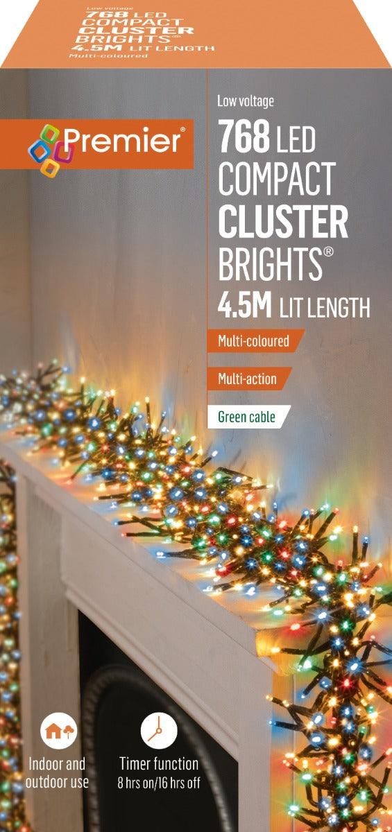 Premier Decorations 768 LED Compact Cluster Lights - Multi Colour