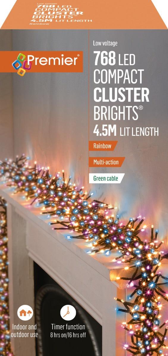 Premier Decorations 768 LED Compact Cluster Lights - Rainbow