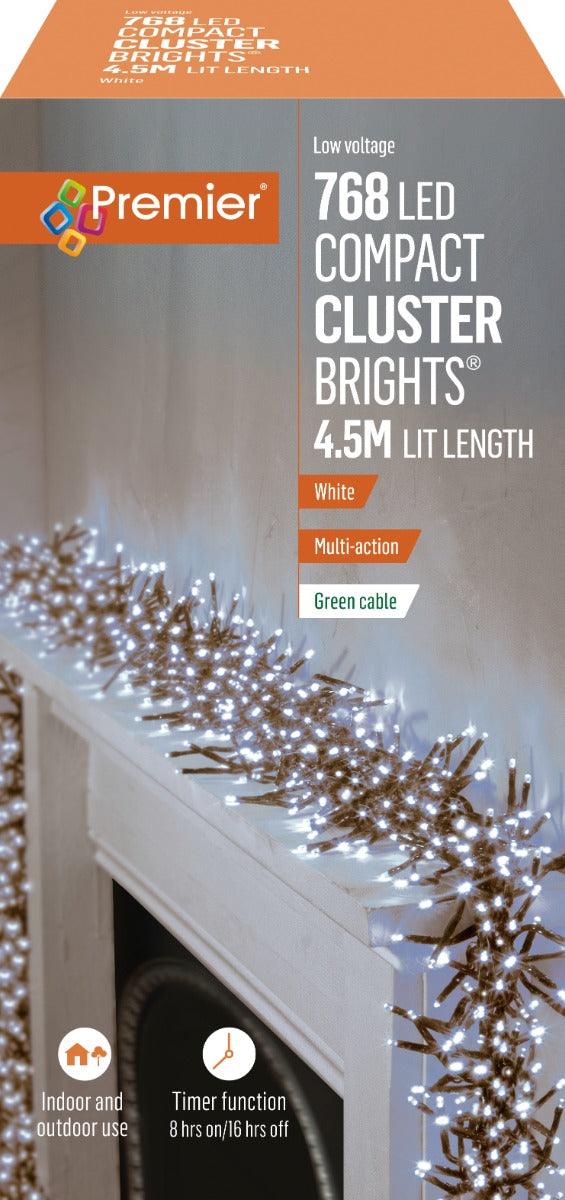 Premier Decorations 768 LED Compact Cluster Lights - White