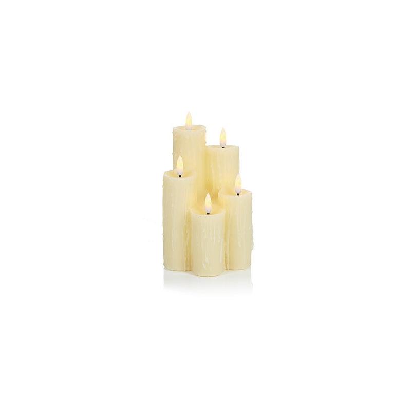 Premier Decorations  FlickaBright 5 Piece Melted Effect  Wax Candle with Timer