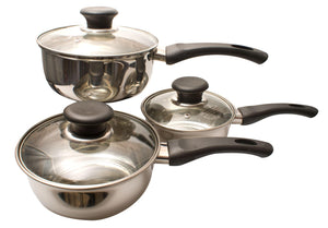 Prima 3 Piece Stainless Steel Pan Set - Medium - Towsure