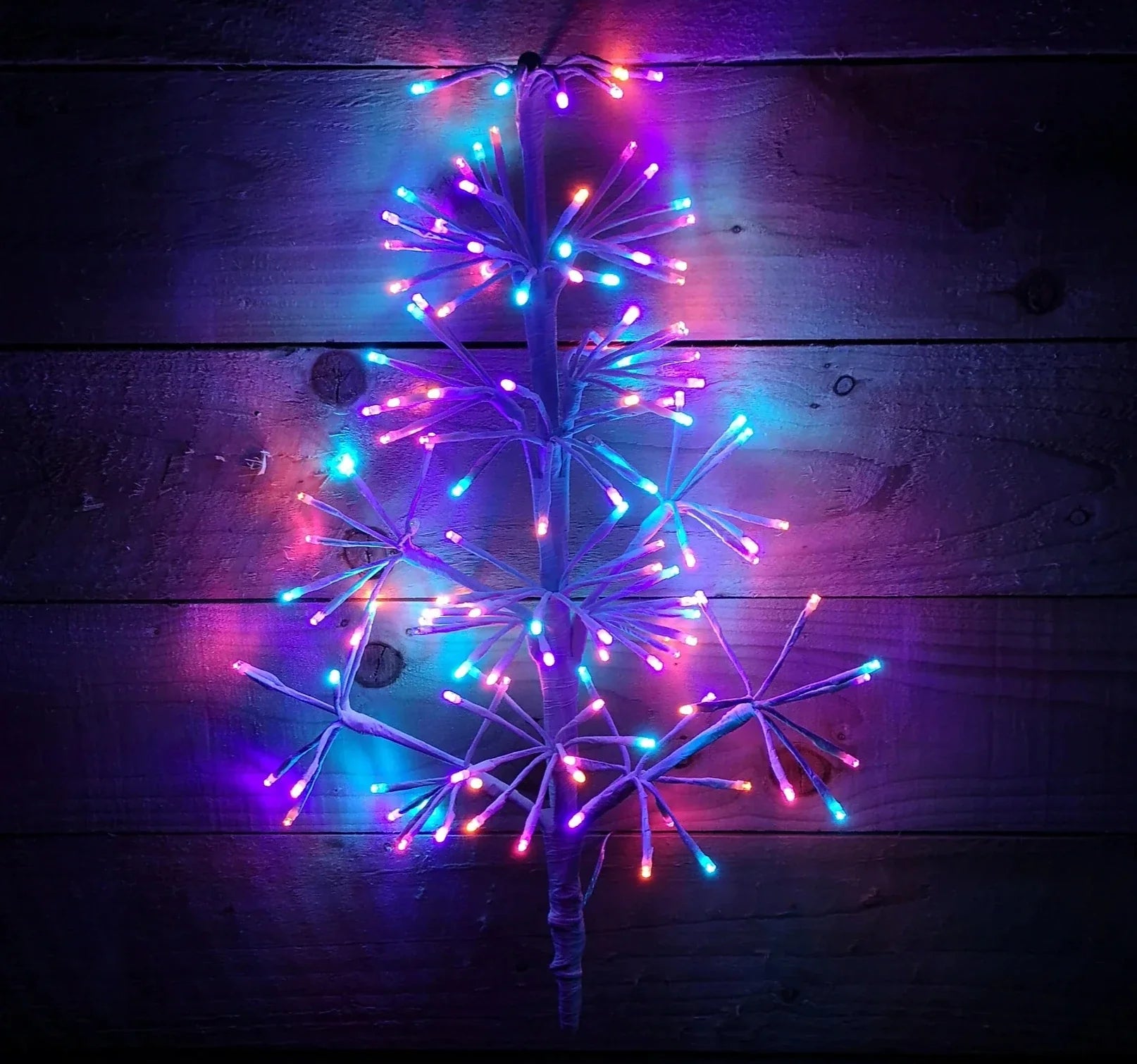 Premier 60cm White Tree Starburst LED Rainbow Lights