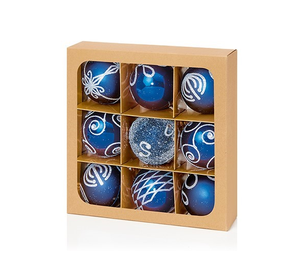 Shatterproof Blue Christmas Baubles 60mm - Pack of 9