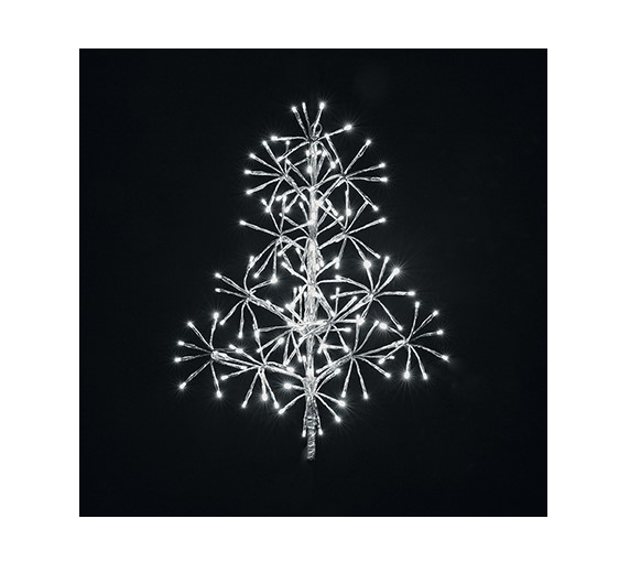 Premier 60cm Silver Tree Starburst With 144 White Lights