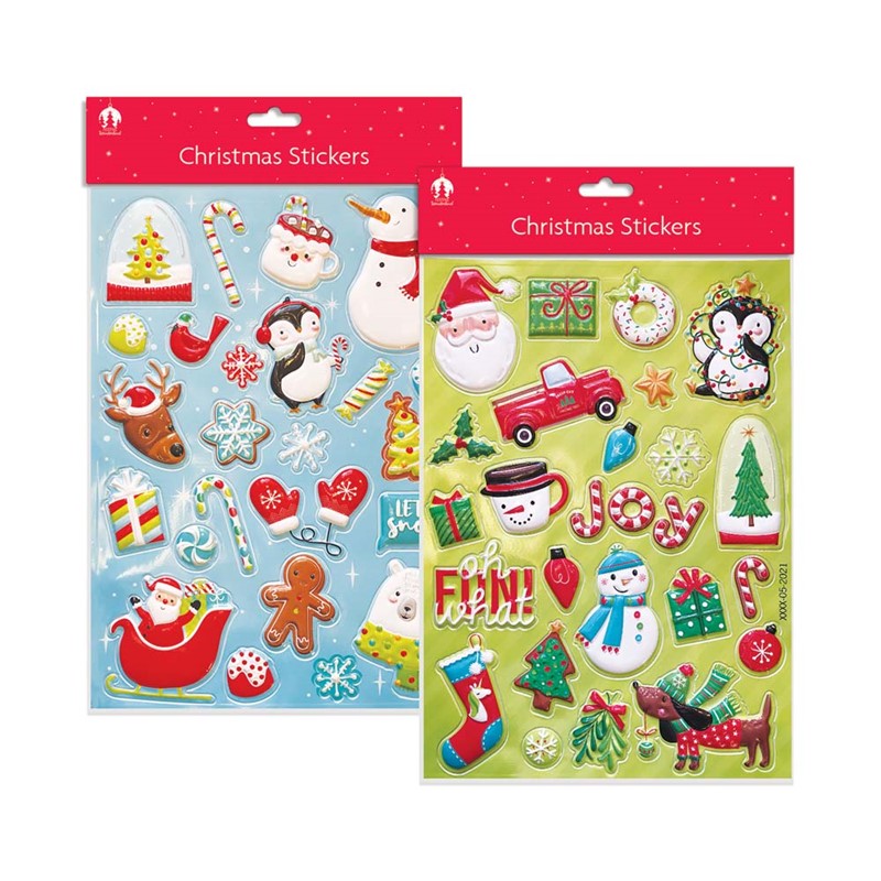 Tallon Christmas Bubble Stickers - 2 Assorted Designs