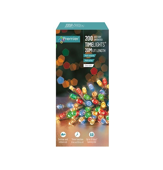 Premier Decorations 200 Multi-Colour LED Lights