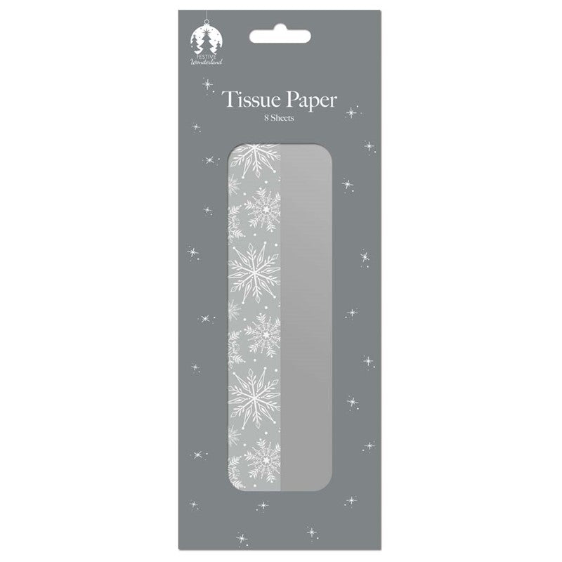 Tallon Silver/Snowflake Stripe Christmas Tissue Paper