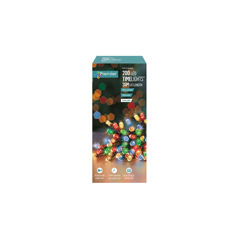 Premier Decorations 200 Multi-Colour LED Lights