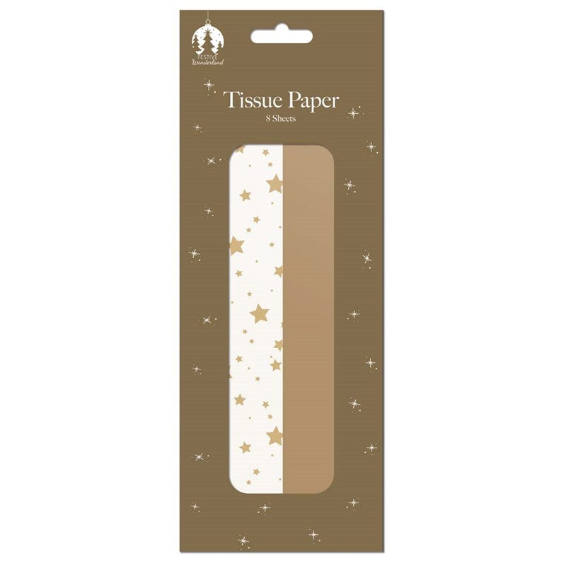 Tallon Gold/Gold Star Stripe Christmas Tissue Paper