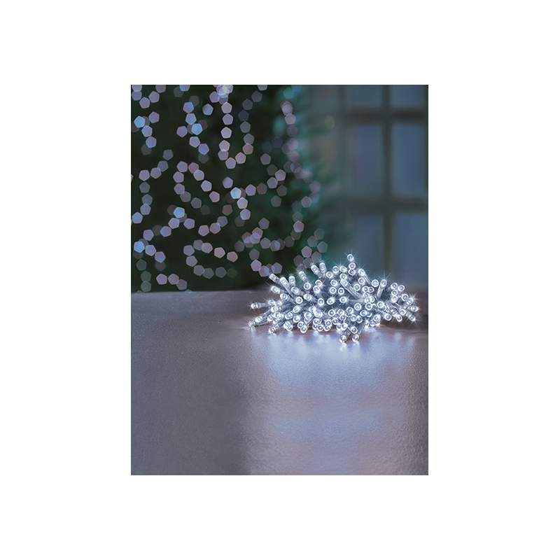 Premier Decorations 200 Mutli-Action Battery Operated White LED Lights